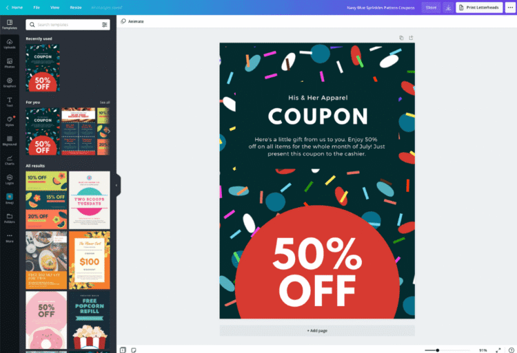 online store coupons